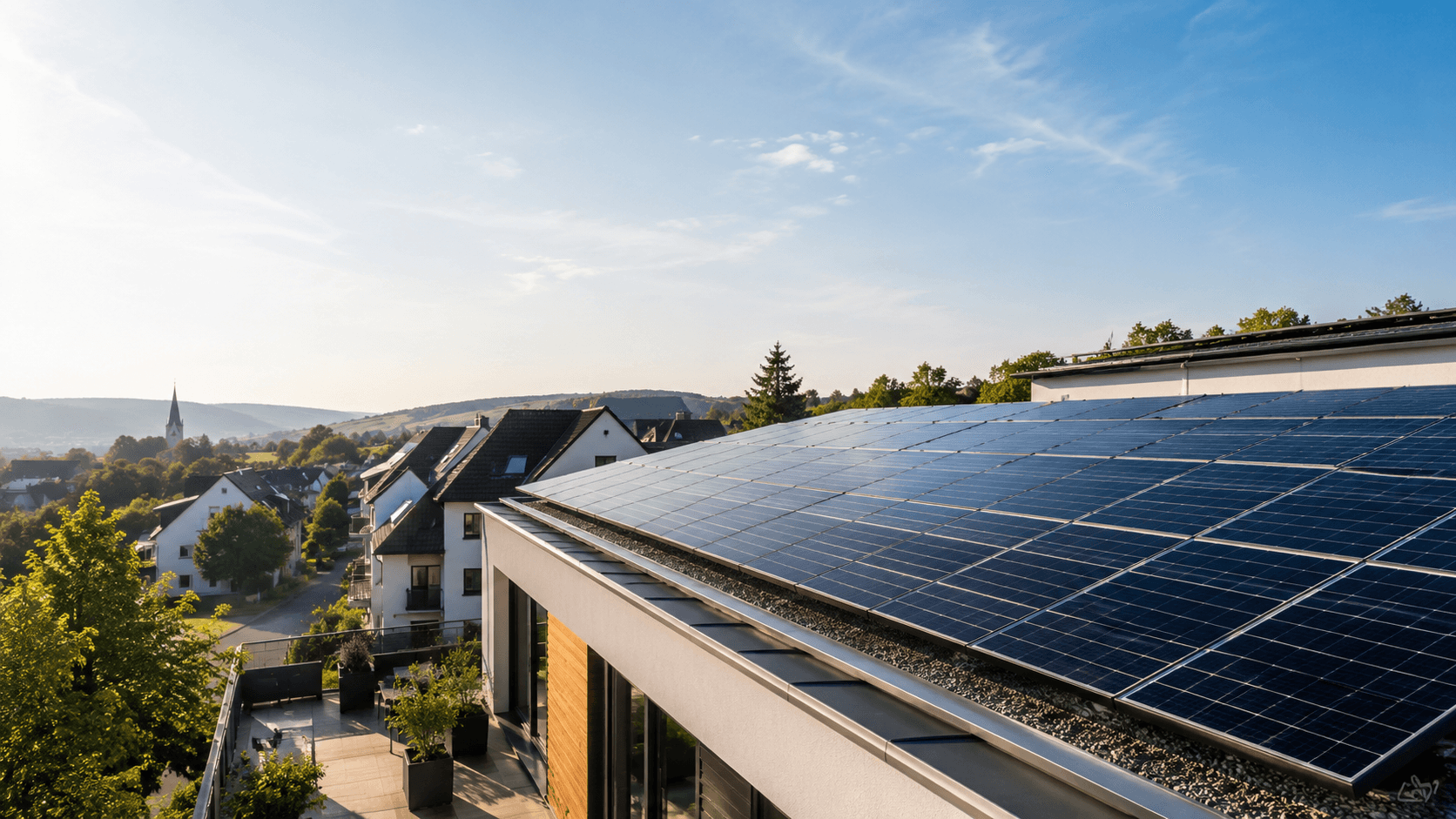 Photovoltaik-Anlage auf einem Dach im Raum Hamm